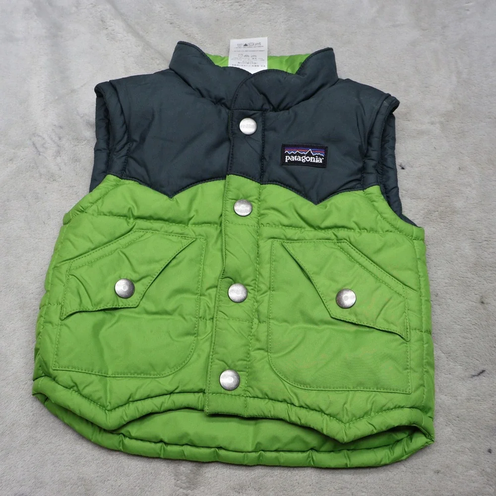 Patagonia Vest Baby 3M Green Insulated Snap Light Winter Outdoor Quilted Puffer